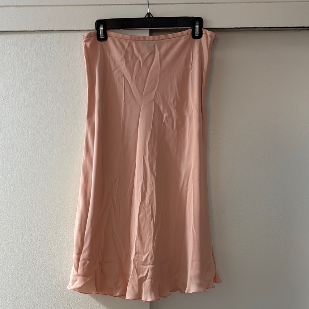 Ann Taylor Pink Midi Slip Skirt